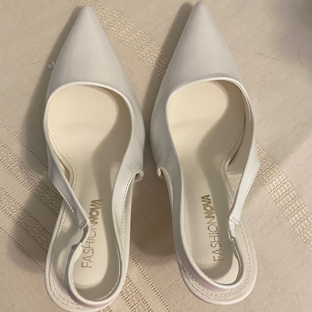 Fashion Nova Elegant Cream Slingback Heels